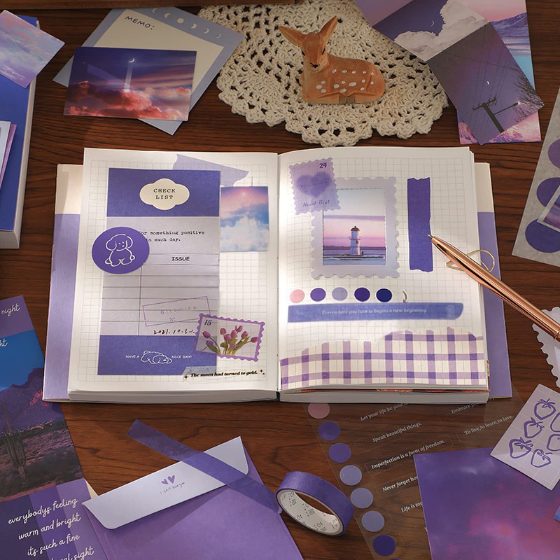 Draupnir 351-Piece Aesthetic Scrapbook Accessory Set, Bullet Junk Journal Set