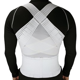 ObboMed MB-3400XL Chest Shoulder Posture Corrector, Lower Back Support, Wrap Brace Belt, Breathable Strap, Correction Round Back, Hanging Shoulders, Humpback Shoulder, Cavic Back Lumbar Spine, Suitable for Men and Women - XL: 39-42"