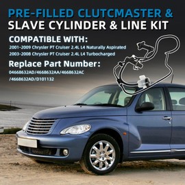 Aumzong 04668632AD Pre-Filled Clutch Master & Slave Cylinder & Line Kit Compatible with Chrysler PT Cruiser 2.4L 2001 2002 2003 2004 2005 2006 2007 2008 2009,Replaces 4668632AA 4668632AC D101132