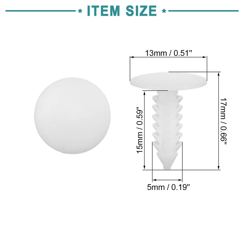 ACROPIX Universal Bolt Rivets Fasteners Trim Panel Retainer Clips White