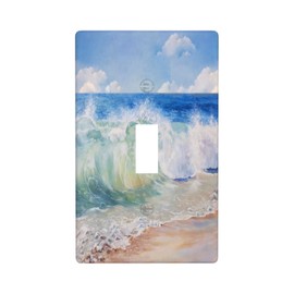 Beach Ocean Light Switch Cover Single Toggle Wall Plates 1 Gang Switch Plate Covers Decorative Lightswitch Cover Plate, 4.50 x 2.76 Inch, Blue