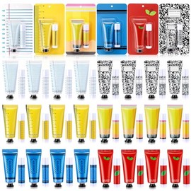 24 Set Back to School Teacher Appreciation Gift Bulk for Women Lip Balm Hand Cream Honey Flavor Lotion First Day Welcome Thank You Gift for Tam Staff Employees Coworkers