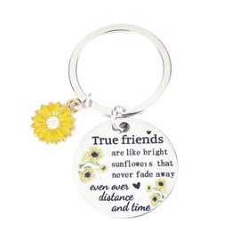 FRULX Charming Stainless Steel Sunflower Keychain,Colorful Key Ring for Women,Perfect Gifts for Mum Girlfriend,And Friends,Cute Birthday Gifts for Girls,Unique Accessories,Friendship Gifts,Keyring