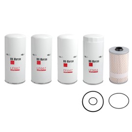 LF667(X2) LF3654 FF5507 FF5369 Fuel Oil Filter Kit Compatible with Volvo D12 D13 Oil Change Kit Replaces# 20972293 21707133 21707132