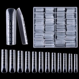 Künstliche Nägel, 240 Stück, künstliche Nägel, Acrylnägel, Nagelverlängerung, professionelles Set für Maniküre- und Diy-Studios, Nail Art zu Hause, 12 Größen, transparent