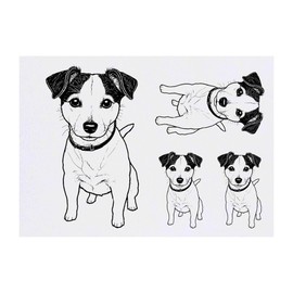 Azeeda 4 x 'Jack Russell Terrier' Temporäre Tattoos - Wasserfest, Hautfreundlich & Ungiftig · Transfers in Verschiedenen Größen (TO00076904)