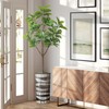 Artificial Tree in Black and White Vertical Stripe Planter, Fake