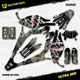 Factory EFX Woodland Camo Savage Racing Graphics kit fits Sur-Ron Ultra Bee All Years Surron