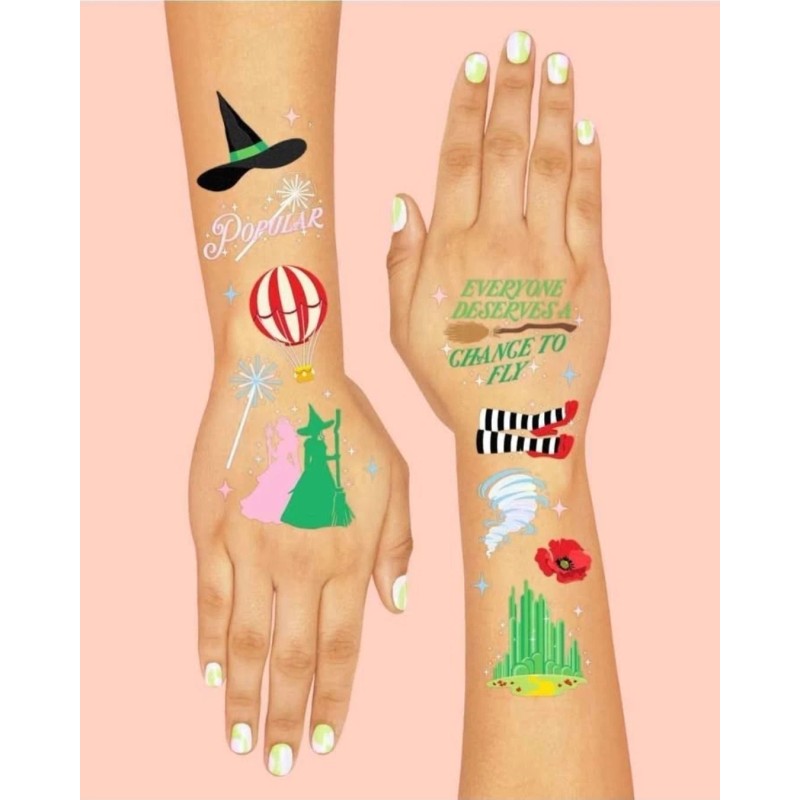 Unbranded Wicked Musical Wizard of Oz Temporary Tattoos Witch Glinda