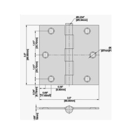 Everbilt 3.5-Inch Square Door Hinges, Satin Brass, Steel Construction, 48 pack