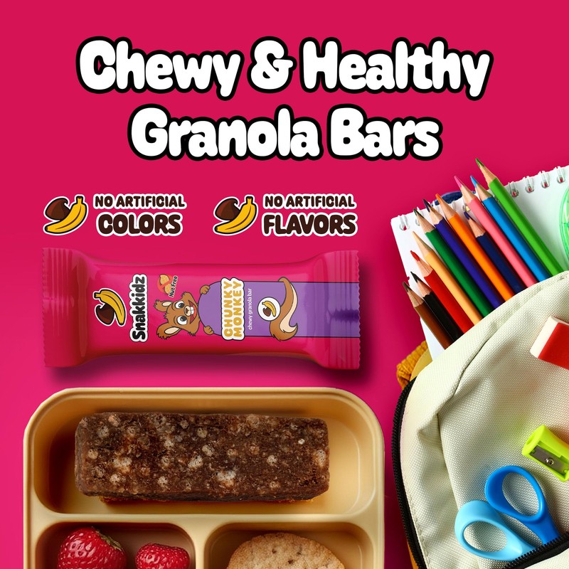 Snakkidz Organic Chewy Granola Bar, Allergen Free, Made with Avocado