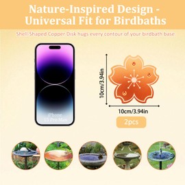 2 Pack Bird Bath Purification Disk, Copper Bird Bath, 99.99% Pure Copper Metal Disc, Triple-Point Support Design for Physical Safe Water Purify Outdoor Birds Bowls All-Season