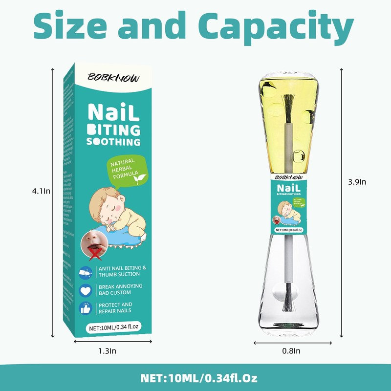 BOBKNOW 10 ml Nail Biting Treatment for Kids, Bitter Melon