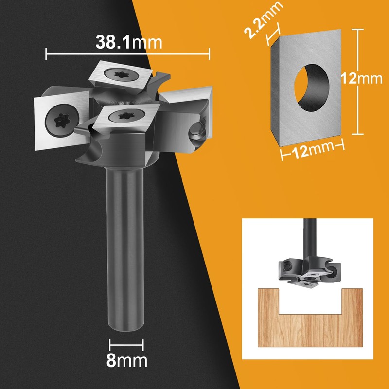 SpeTool Face Cutter 8 mm Shank 38.1 mm Diameter Face