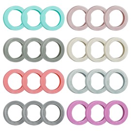 Uniclife 24 Pcs Key Caps, 0.9" Round Key Covers Caps, Soft Stretchy Key Identifiers for Small Regular House Keys (Not Suitable for Square or Odd-Shaped Keys), 8 Colors