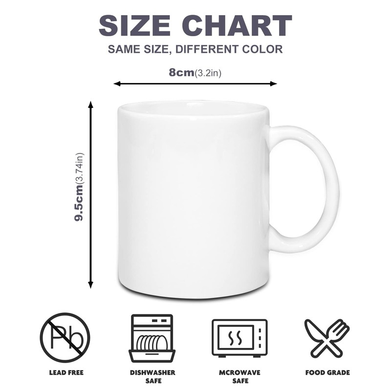 Sumex 11oz Set of 2 Sublimation Blanks White Mugs,Sublimation Ceramic