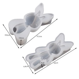 Voaesdk Bunny Shape Resin Molds, 2PCS 3D Suture Rabbit Silicone Molds for Resin Casting, Cute Animal Epoxy Resin Keychain Molds for DIY Easter Ornaments Craft Home Decor