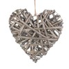 Red Hamper Small Full Antique Wash Wicker Heart, H15 x
