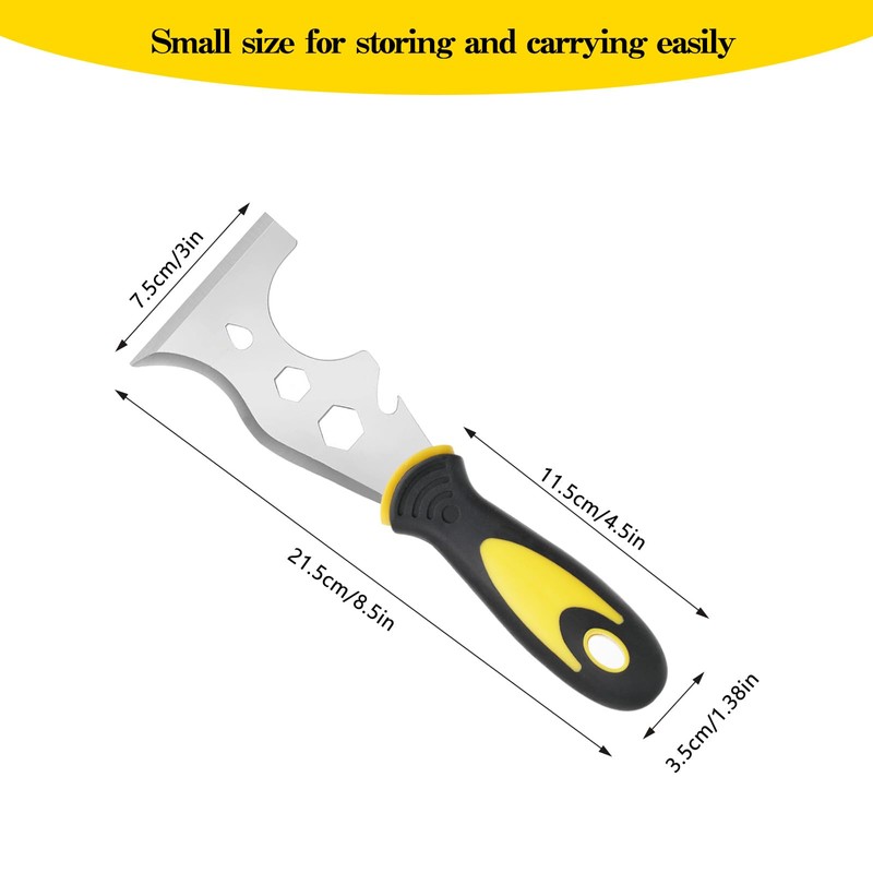 Drado Scraper Tool 13-in-1, Straight Scraper, Multi-Function Chisel Scraper, Stainless