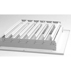 8" X 8" 2-Way-Vertical AIR Supply Grille - Vent Cover & Diffuser - Flat Stamped Face - White [Outer Dimensions: 9.75"w X 9.75"h]