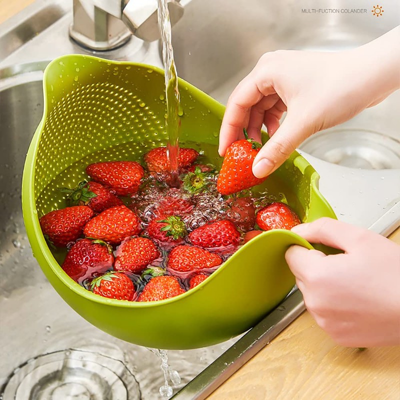 2 Pack Kitchen Colander Strainer Set, Multi-Functional Kitchen Strainers with