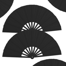 WNWBFM WNWBFM Boots on The Ground Fan,Large Holographic Folding Hand Fan, Clap Fans For Line Dancing,Foldable Craft Holding Laser Colors Hand Fan,Party,Dance Enthusiasts Gift (Black plastic fan ribs 2pcs)