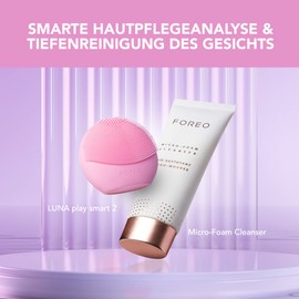 FOREO Skin Supremes Luna Play Smart 2 + Micro-Foam Cleanser 100 ml Face Brush + Cleanser Skincare Set Beauty Birthday Gifts Face Massager & Skin Analysis Gifts for Women