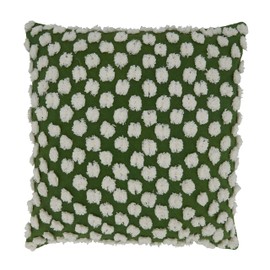 SARO LIFESTYLE Tufted Pom Pom Pillow Cover, Green, 20"