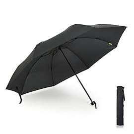 Komiya Shoten Men's Ultra Lightweight Carbon 25.6 inches (65 cm) Folding Umbrella, Large, Plain, 8 Ribs, Hock Type, black