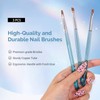 AIRSEE Nail Art Clean Up Brushes, 3 PCS Flat/Oval/Fine Angled