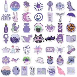 100PCS Purple Stickers for Teens Waterproof Sticker for Water Bottles Laptop Phone Computer Luggage Decor Stickers for Teens Girls Boys(Purple)