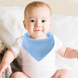 SLOSH Baby Bib for Newborns Baby Bib Triangle Scarf Neckerchief Burp Cloth Cotton for Babies Toddlers Girls Boys Unisex Set Press Stud, blue