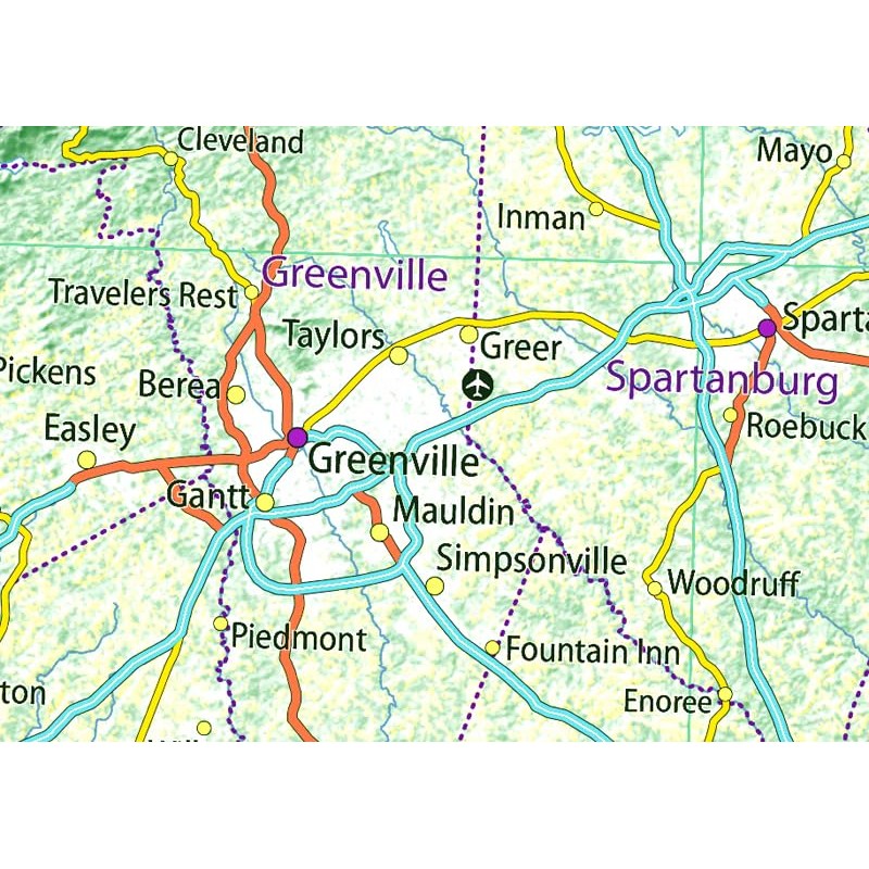 South Carolina USA State Map - 23.4 x 15.4 Inches