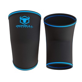 Elbow Sleeves 5mm (1 Pair) - High Performance Elbow Sleeve Support for Weightlifting, Weight Training & Powerlifting - Best Compression Straps - for Men and Women (Small, Black/Blue)