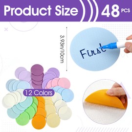48 Pcs Multicolor Carpet Dots for Classroom, 5 Inches Circle Floor Dot Markers, Carpet Spots for Classroom Decoration Flexible Seating Elementary School Preschool Kindergarten Supplies