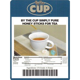 By The Cup Simply Pure Honey Sticks for Tea - 100 Honey Straws, 100% Pure Honey
