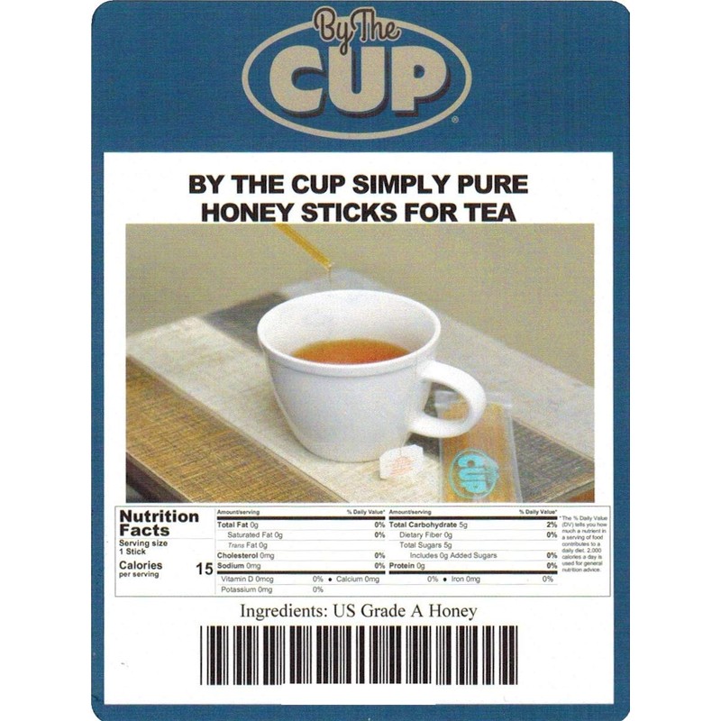 By The Cup Simply Pure Honey Sticks for Tea -