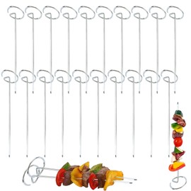 Xiuyer Stainless Steel Kebab Skewers, Pack of 40, 9.5 cm, Roulade Needles, Burger Skewers Made of Stainless Steel, Versatile Metal Skewers, Grill, for Campfire or Grill Tray