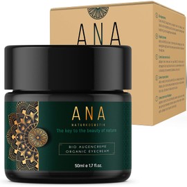 Organic Eye Care with Aloe Vera, Anti-Ageing Eye Cream Against Wrinkles and Dark Circles, Hyaluronic Acid, Invigorating Anti-Ageing for Men and Women, 50 ml, ANA Naturkosmetik Eye Cream Made in