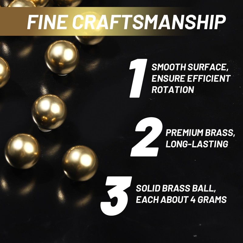 Gootaimi 16 pcs 3/8” Precision Solid Brass Bearing Balls, Brass