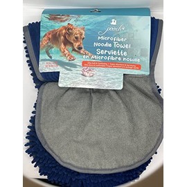 Pampered Pooch Microfiber Drying Towel for Dogs and Other Pets with 2 Hand Pockets for Easy Use, Super Absorbent and Fast Drying, Ultra Soft and Comforting, Machine Washable