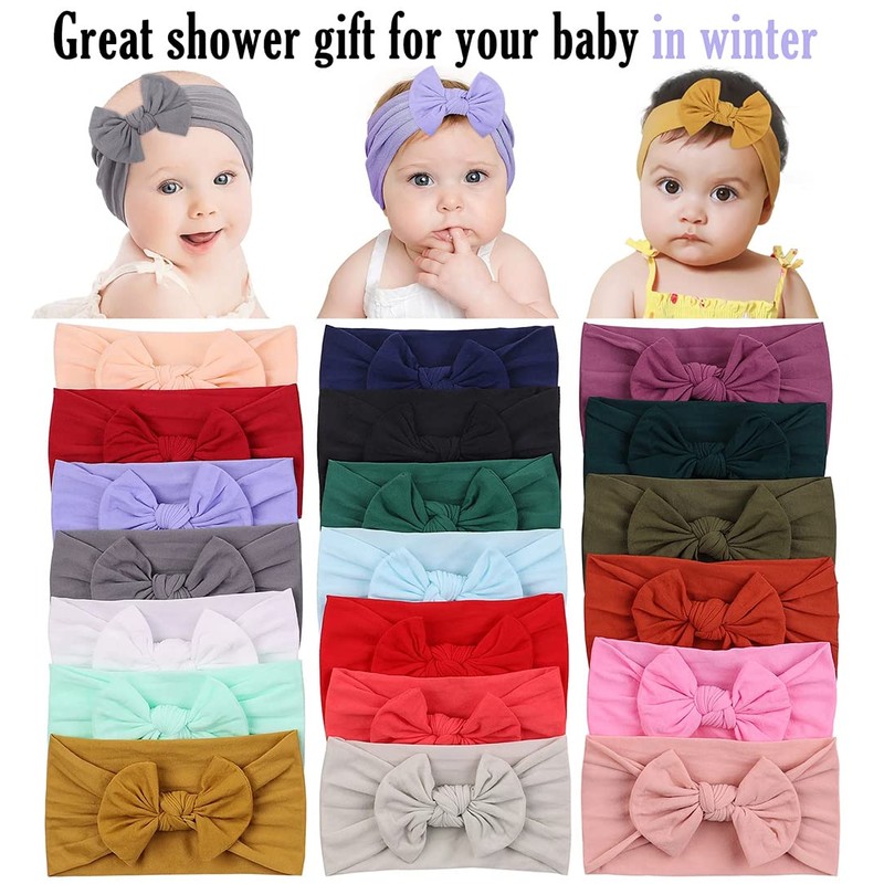AKOAK 1 Pack Solid Color Skin-friendly Baby Headband Elastic Soft