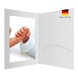 CS Webkontor Portrait Folders 13 x 18 cm with Mount White – Space for 2 Pictures Photo Folder, Folding Folder, Cardboard Picture Frame – Ideal for Special Pictures (Birth, Wedding, etc.) Pack of 5