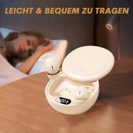 In-Ear Kopfhörer zum Schlafen kabllos Bluetooth Wireless Mini Sleep Earbuds Headphones Schlafkopfhörer im Ohr unsichtbar klein drahtlos schnurlos Ohrhörer Kopfhoerer für kleine Ohren Seitenschläfer