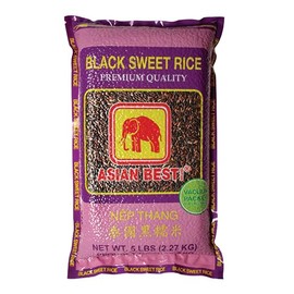 Asian Best Black Sweet Rice, 5 lb Bag, Sticky Rice