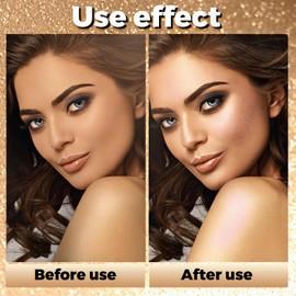 Afmicat Body Shimmer Powder, Body Glitter Powder with Sponge Head, 3D Contour & Long Lasting Luminous, Glow Highlighter Makeup for Face, Eyes, Hair, Perfect for Daily, Party (Purple, 1.13 Oz)