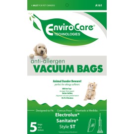 EnviroCare Replacement Anti-Allergen Vacuum Cleaner Dust Bags Made to fit Sanitaire Eureka Style ST Uprights 5 Pack