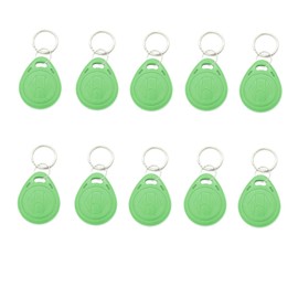10pcs Plastic 125KHZ Rewritable Writable ID Cards Keyfobs RFID Copy Key Tags Handheld RFID Copier Writer Readers Duplicator-Re-Writable,Green