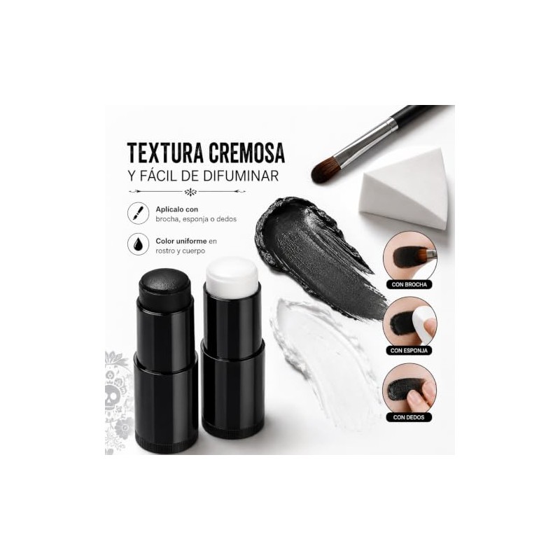 Pintura Facial en Barra Lavable, para Halloween y Día de