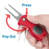 Metal Foldable Golf Divot Repair Tool with Pop-up Button, Magnetic